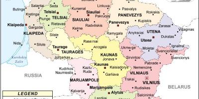Carte de la Lituanie politique