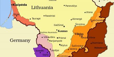 La carte de kaunas, Lituanie