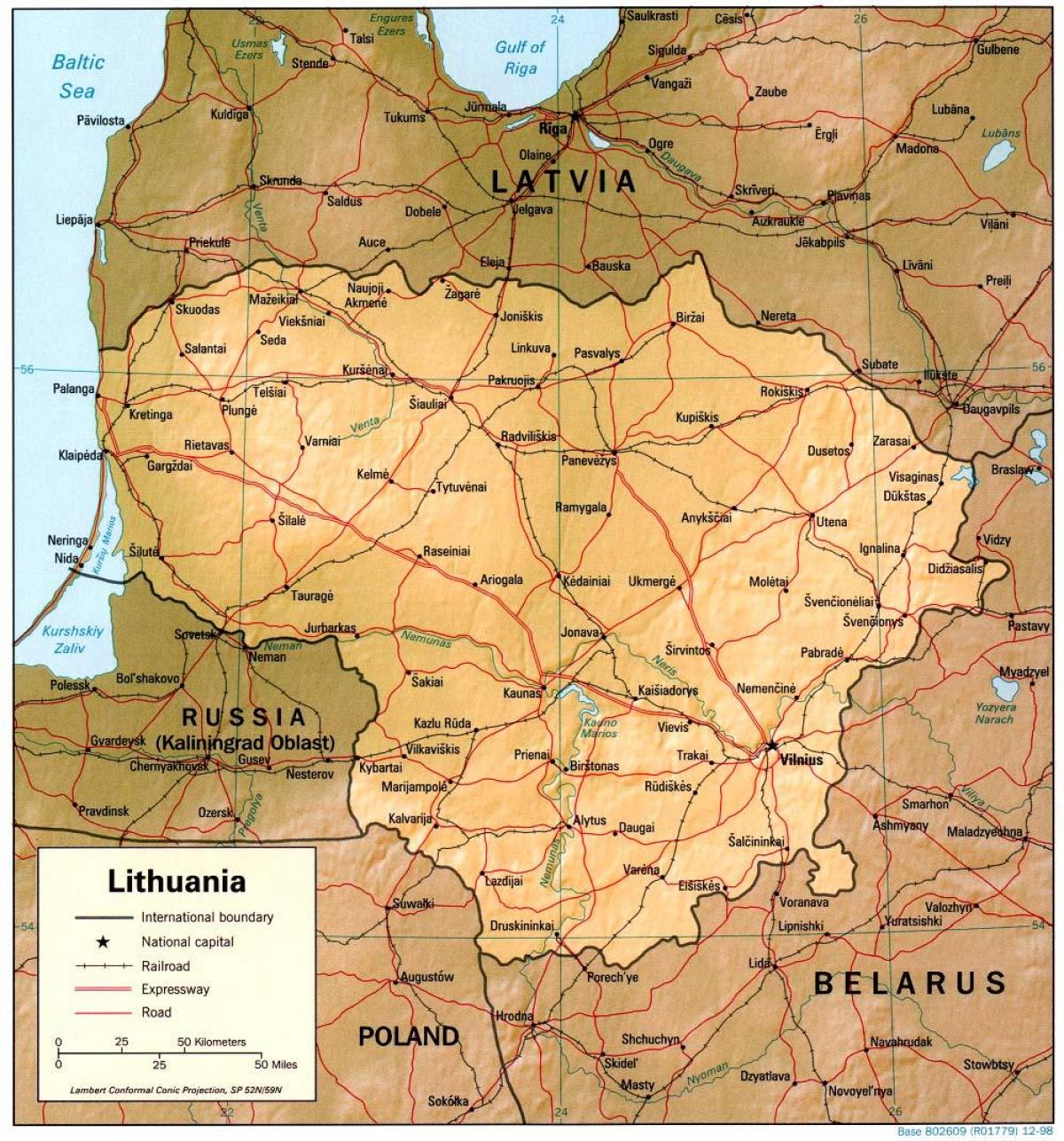 Carte de la Lituanie 1900