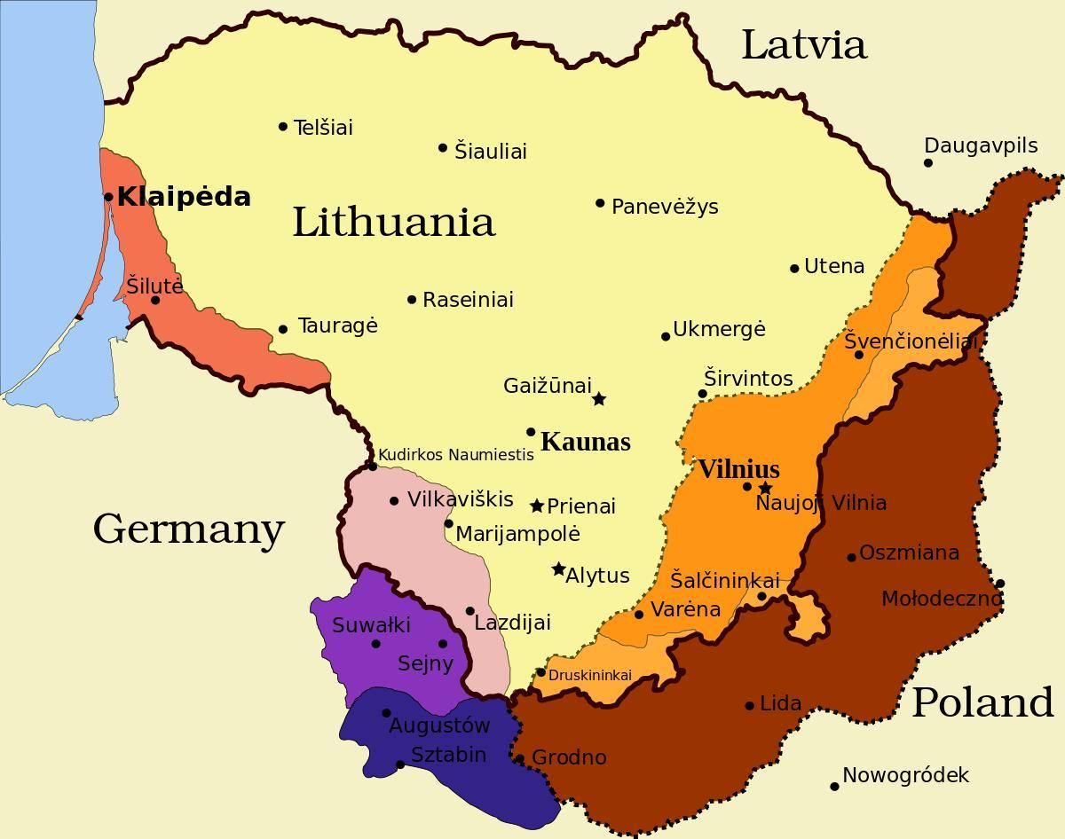 la carte de kaunas, Lituanie