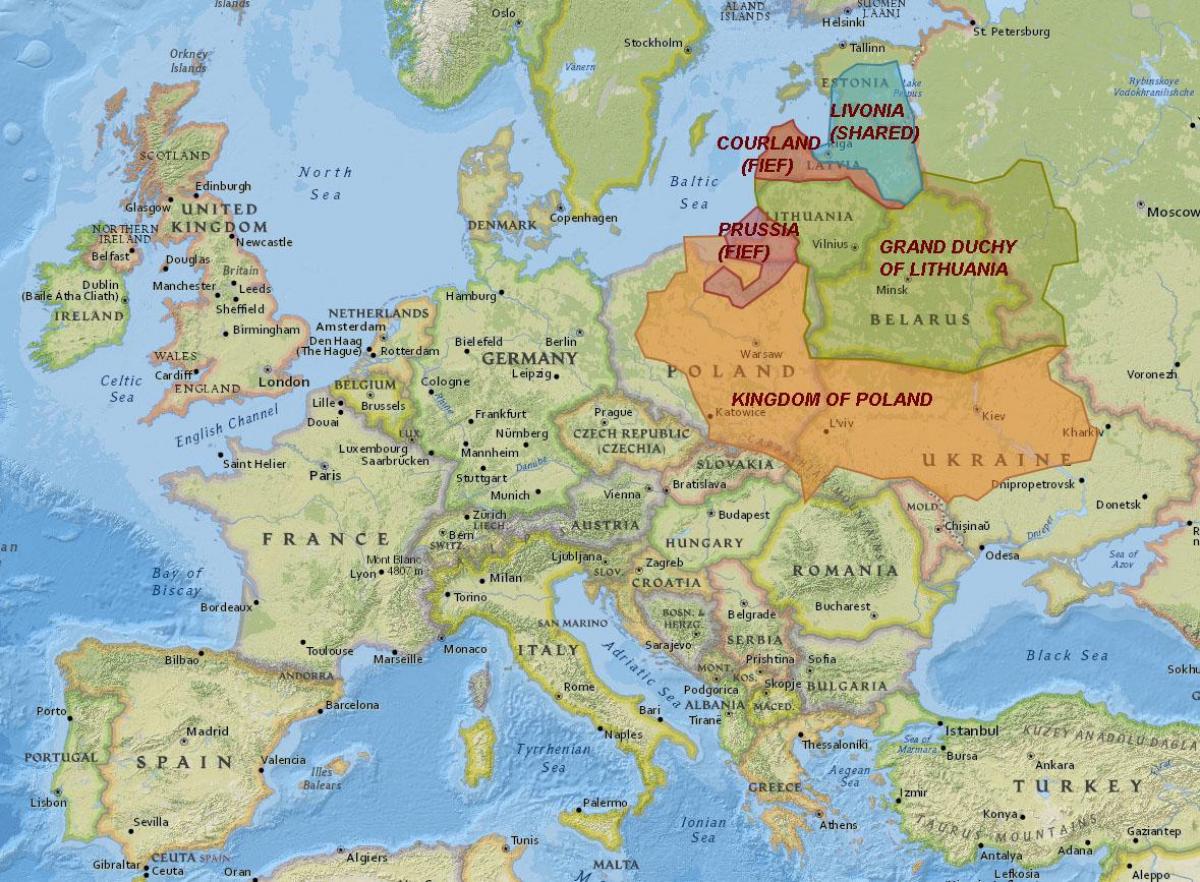 Carte de la Lituanie de l'histoire