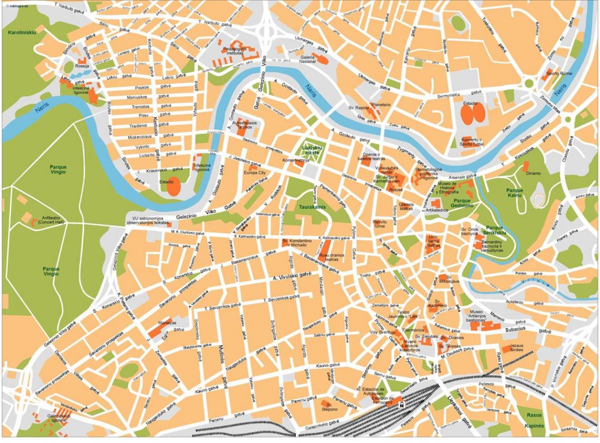 La carte de vilnius, Lituanie 